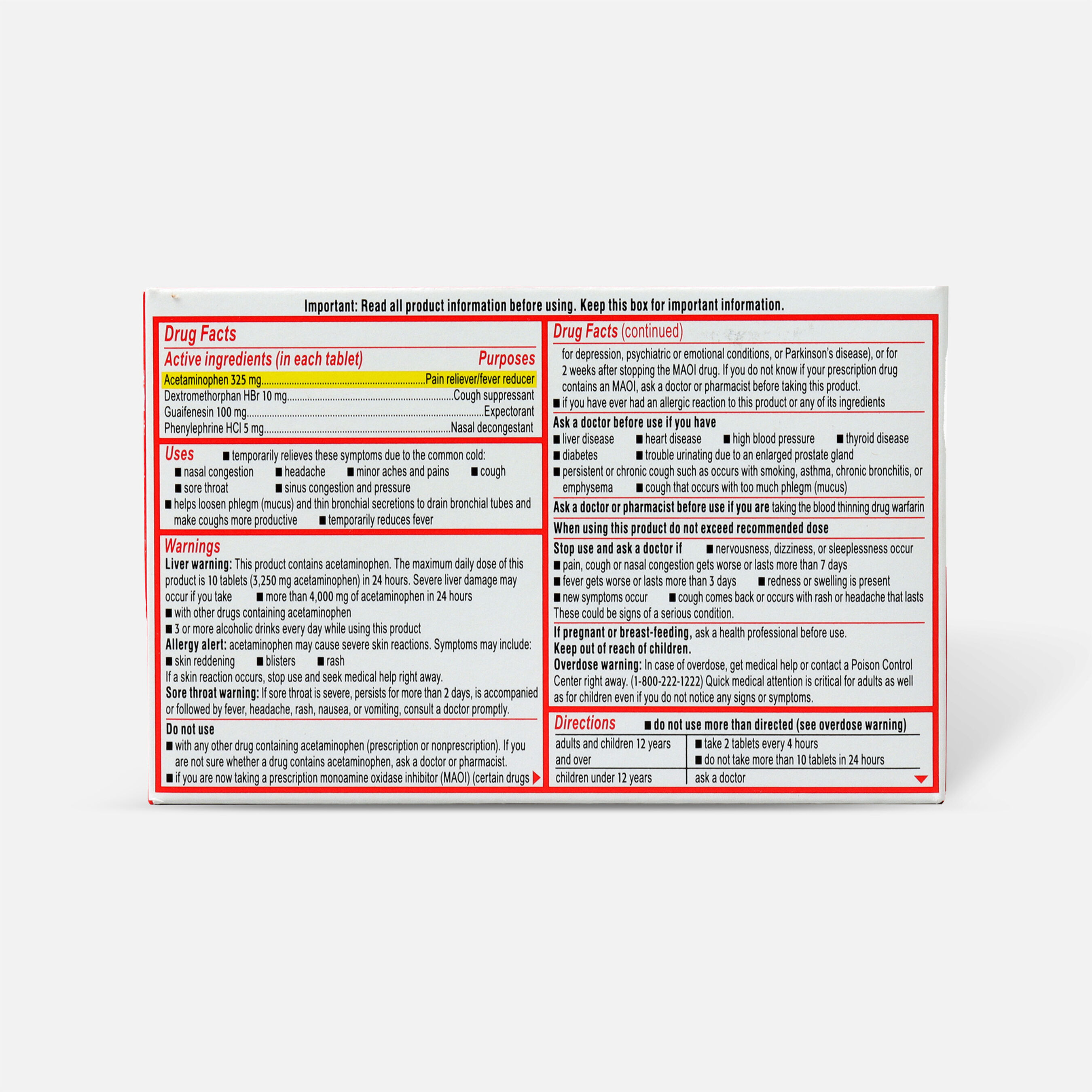 Sudafed PE Sinus Head Congestion + Flu Severe NonDrowsy Tablets 24 ct