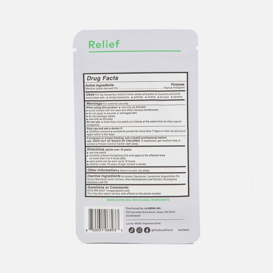 The Good Patch® Relief - Wellness Patch, 4 ct., , large image number 1