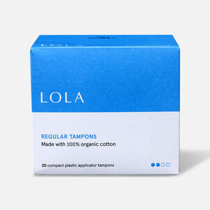 LOLA Regular Tampons, Compact Plastic Applicator, 20 ct.