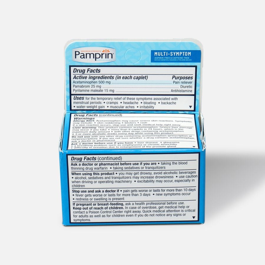 Pamprin Maximum Strength Multi-Symptom Menstrual Pain Relief, 20 ct., , large image number 1