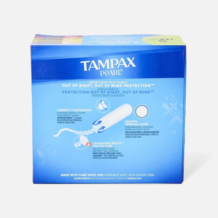 FSA Eligible Tampax Pearl Tampons Super Absorbency with BPAFree Plastic Applicator and