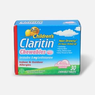 Claritin Children's Allergy Relief Chewable Tablets, Bubblegum, 30 ct.