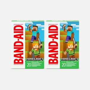 Band-Aid Adhesive Bandages, Minecraft, Assorted Sizes, 20 ct. (2-Pack)