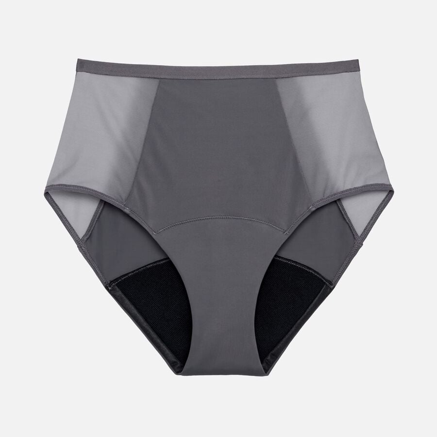 Thinx Comfort Stretch Hi-Waist All Day Period Underwear, Slate, Large, , large image number 0