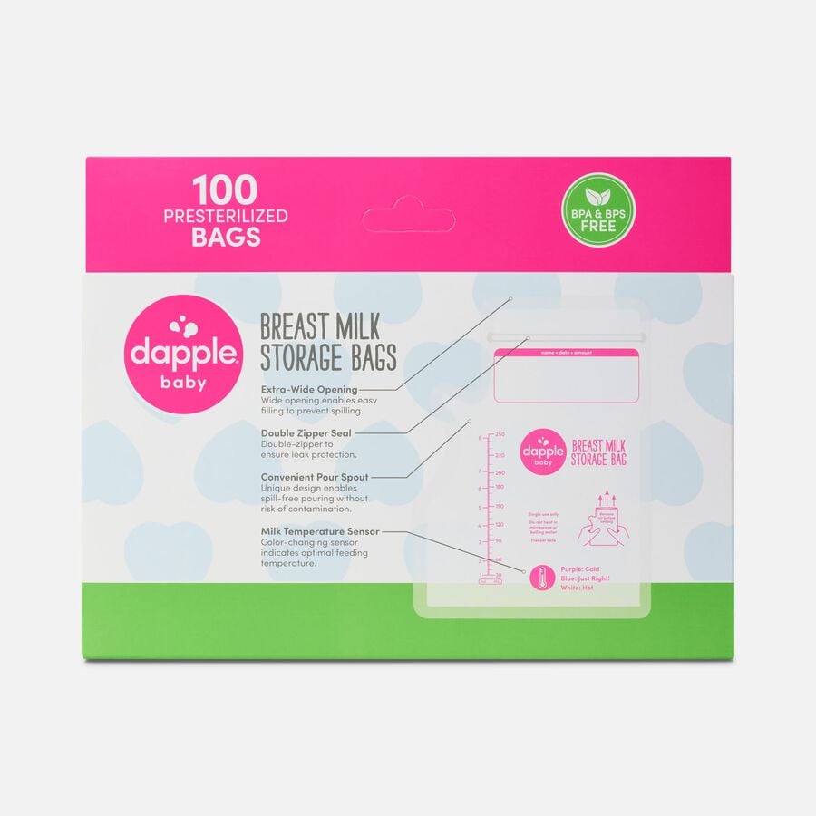 Dapple&reg; Baby Breast Milk Storage Bags with Easy Pour Spout, 8 fl. oz., 100 ct., , large image number 1