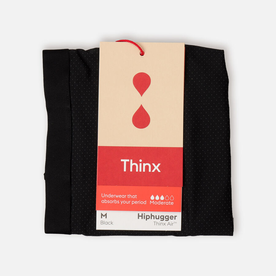 Thinx Air Hiphugger, Black (Moderate Absorbency), , large image number 1