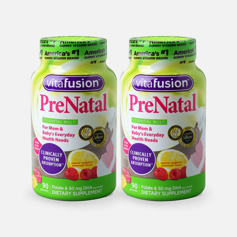 Vitafusion PreNatal Gummy Vitamins, Berry, Lemon and Cherry, 90 ea. (2-Pack), , large image number 0