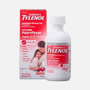 Tylenol Children's Pain & Fever Reliever Liquid, Dye-Free, Cherry, 4 fl oz.