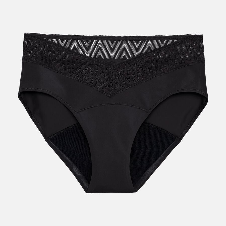 Thinx Comfort Stretch Hiphugger Period Underwear, Black, , large image number 0