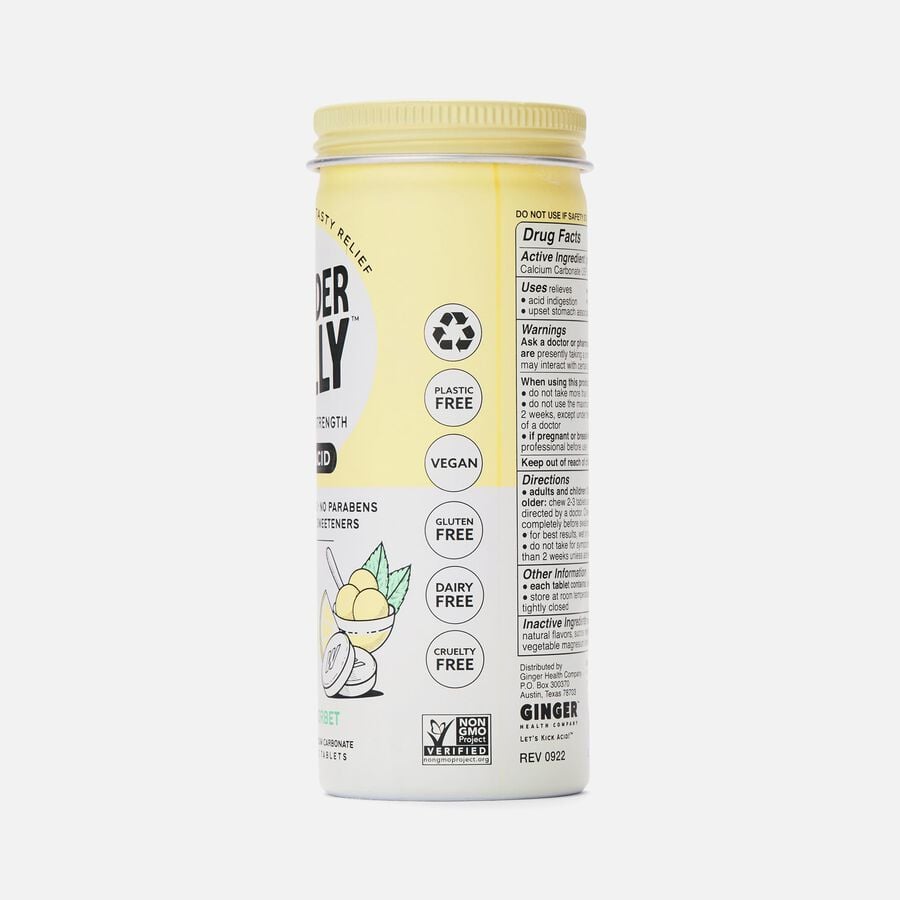 Wonderbelly Antacids, Lemon Sorbet, 60 ct, , large image number 1