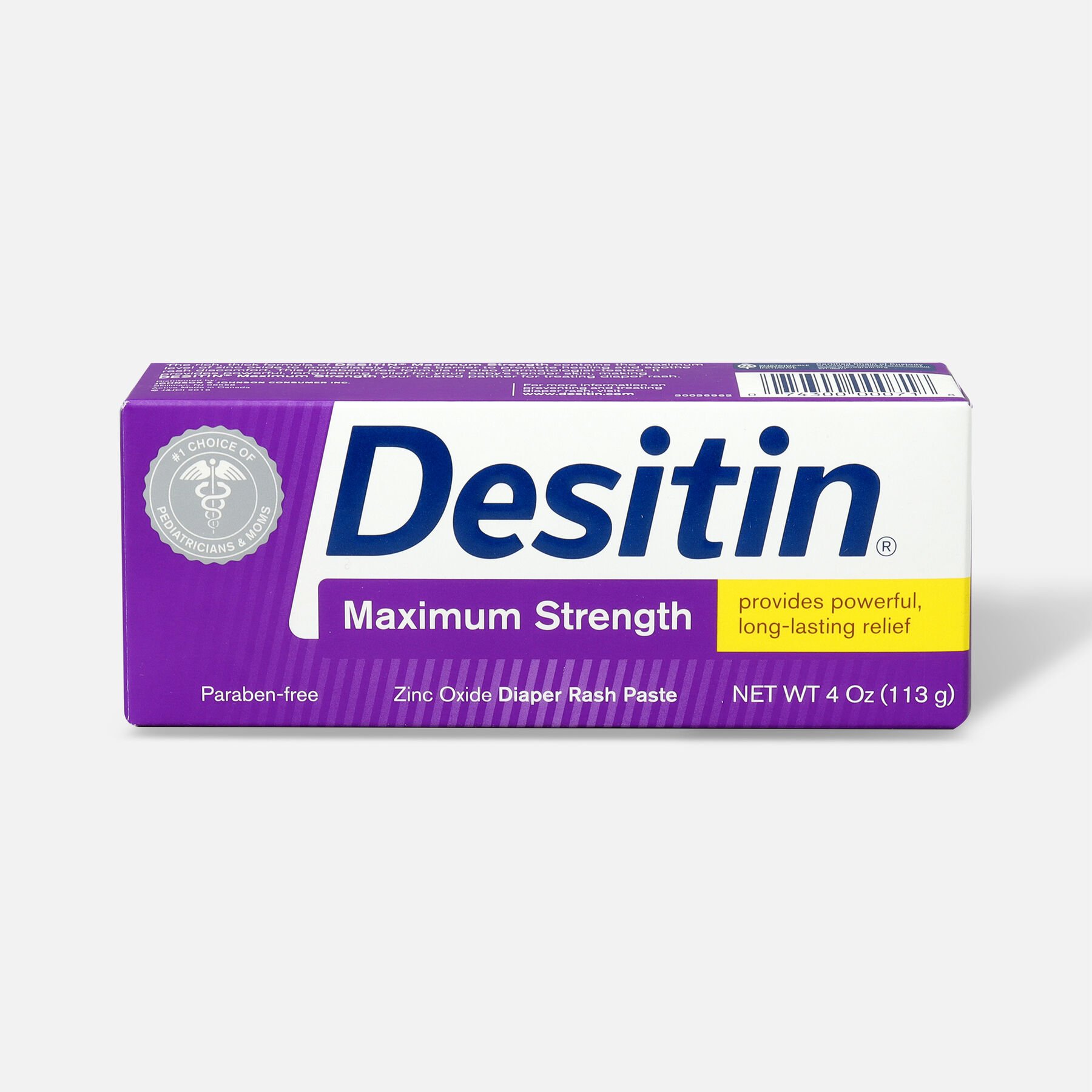 FSA Eligible Desitin Maximum Strength Zinc Oxide Diaper Rash Paste, 4