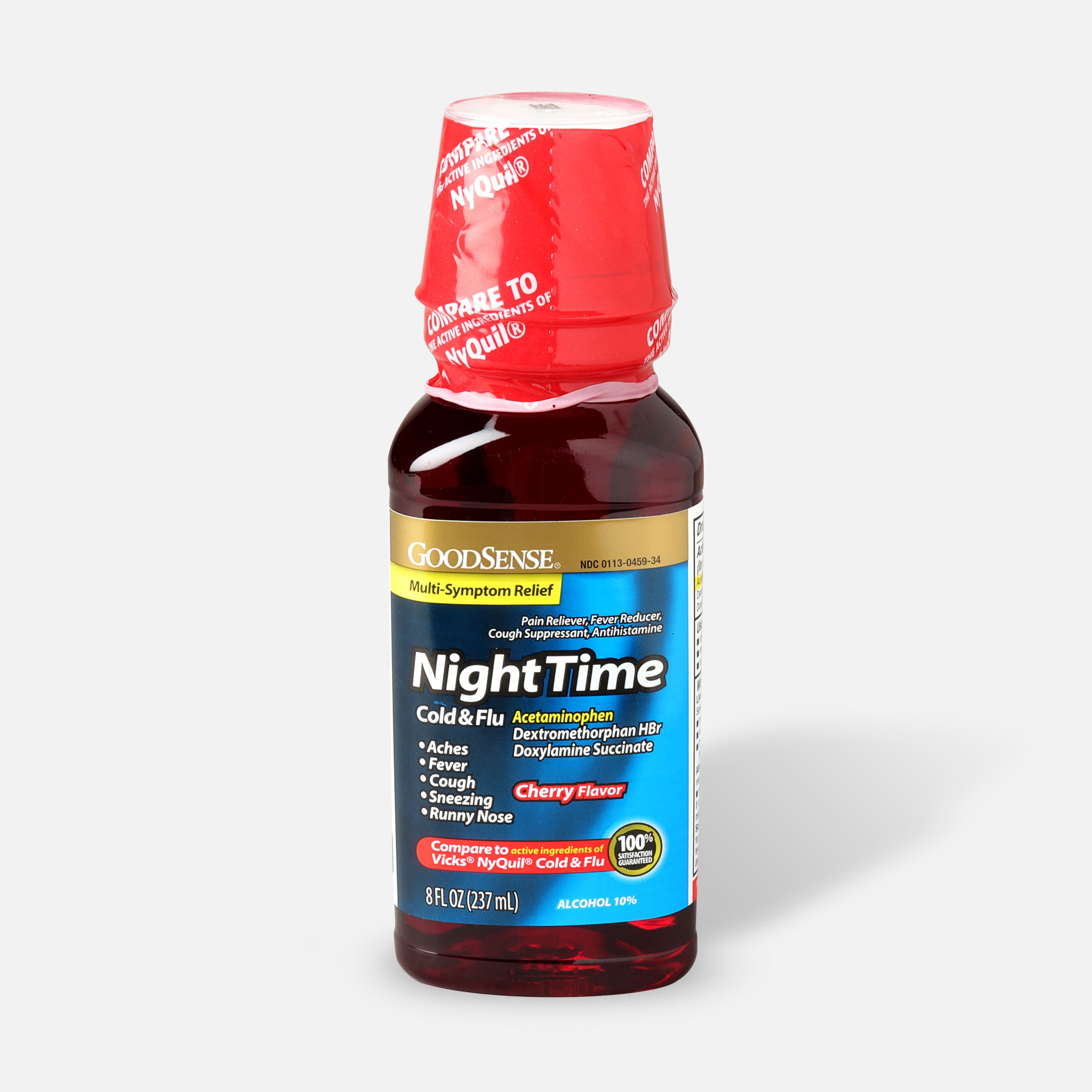 GoodSense® NightTime Cold and Flu Relief, Cherry Flavor, 8 fl oz