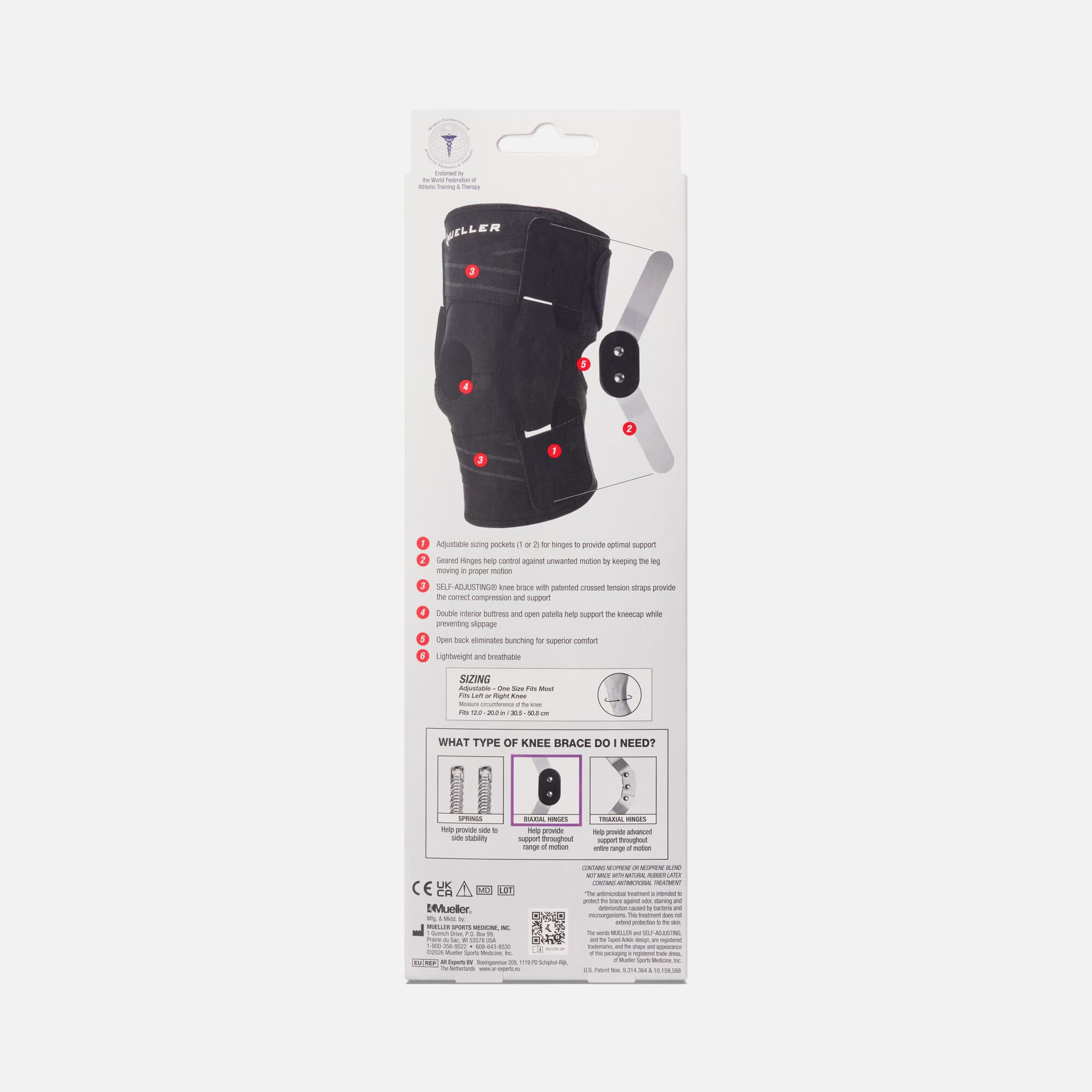 Mueller® Self-Adjusting™ Hinged Knee Brace by Mueller | FSA Store