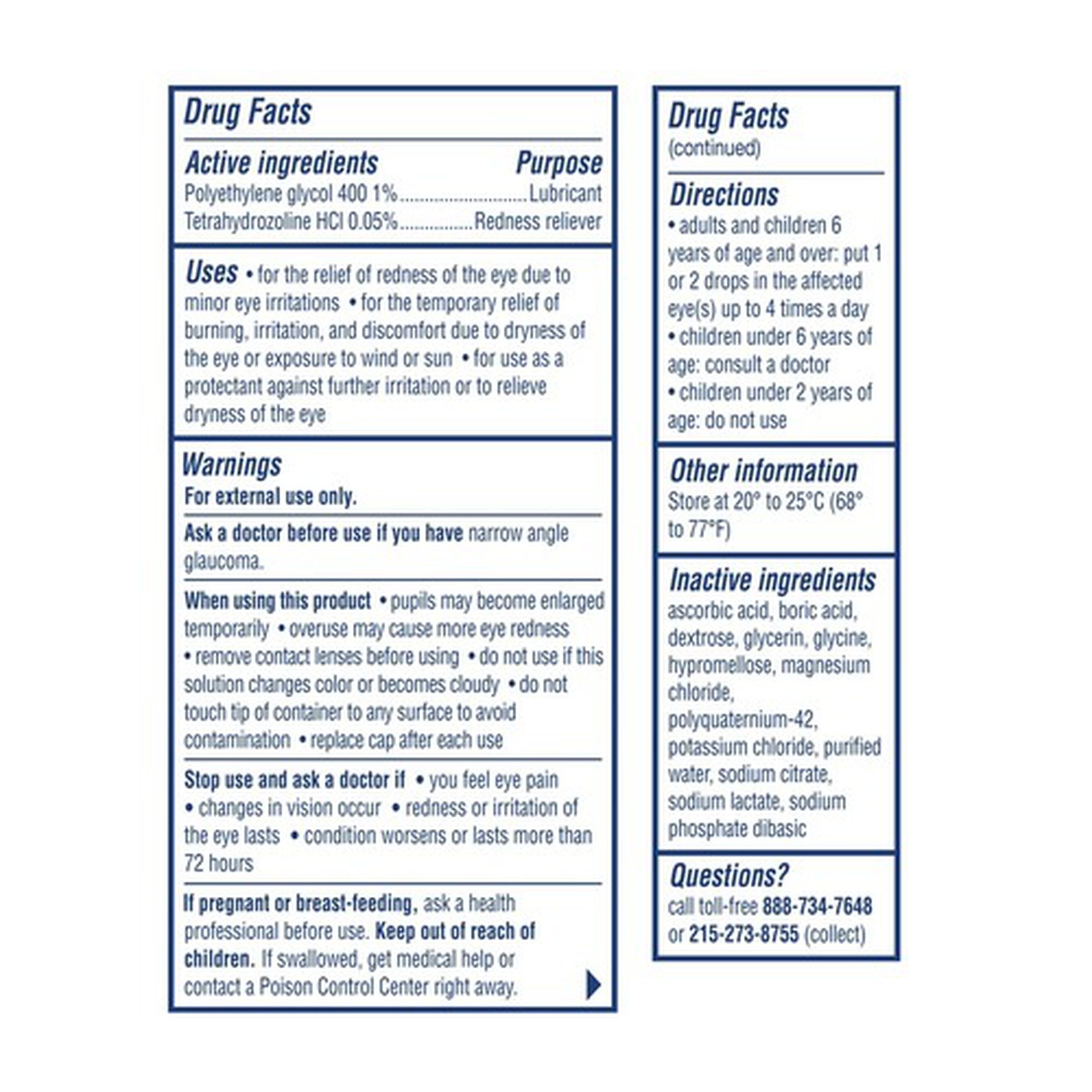 Visine Red Eye Hydrating Comfort Lubricating Eye Drops, 0.5 fl. oz