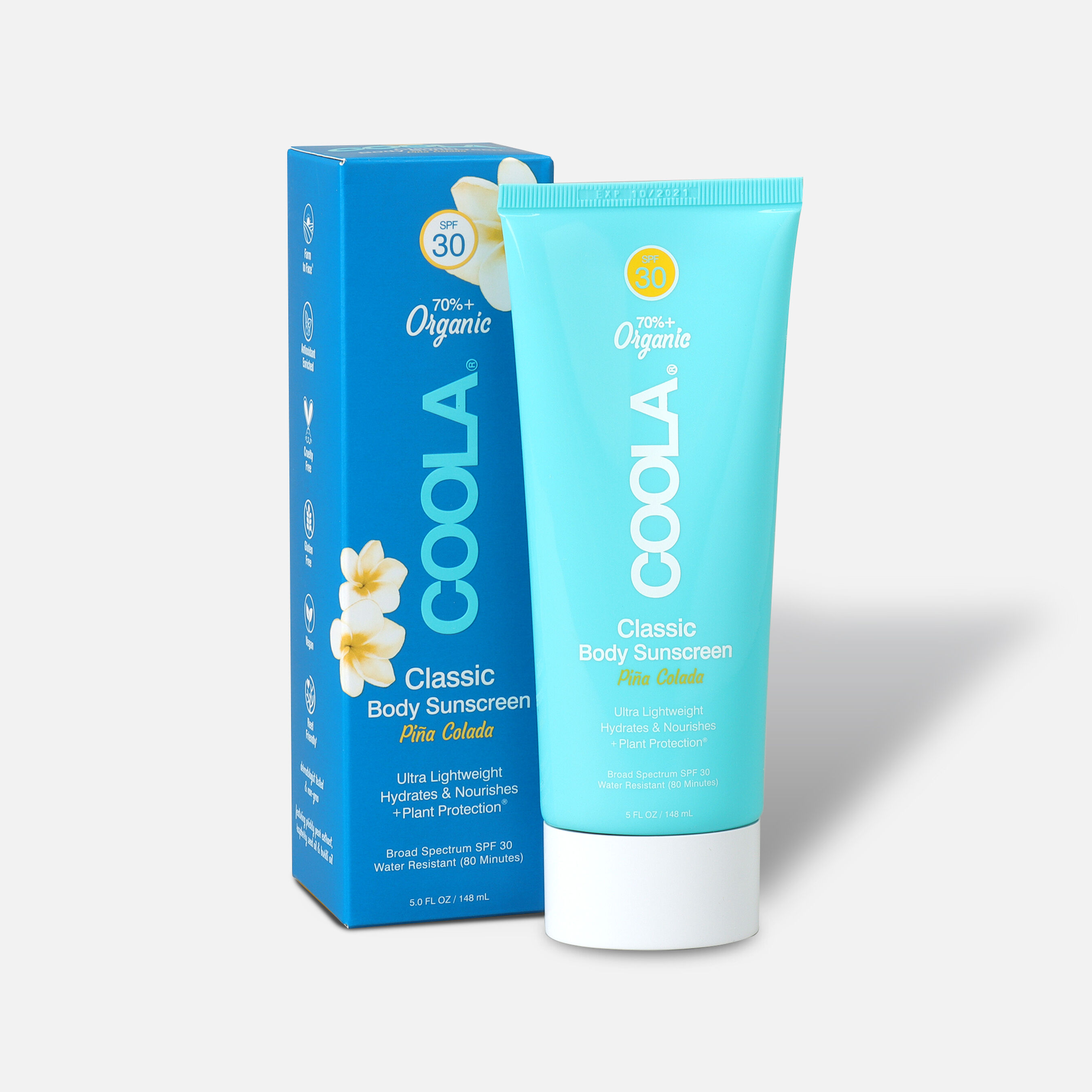 Coola Classic Body Organic Sunscreen Lotion SPF 30 Pina Colada, 5oz.