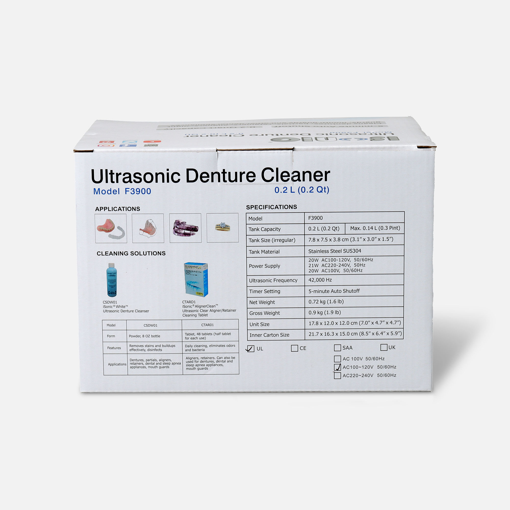 iSonic F3900 Ultrasonic Denture/Retainer Cleaner - Thumbnail 5