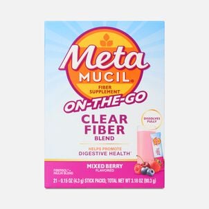 Metamucil&reg; On-the-Go Clear Fiber Blend Stick Packs, Mixed Berry, 21 ct.