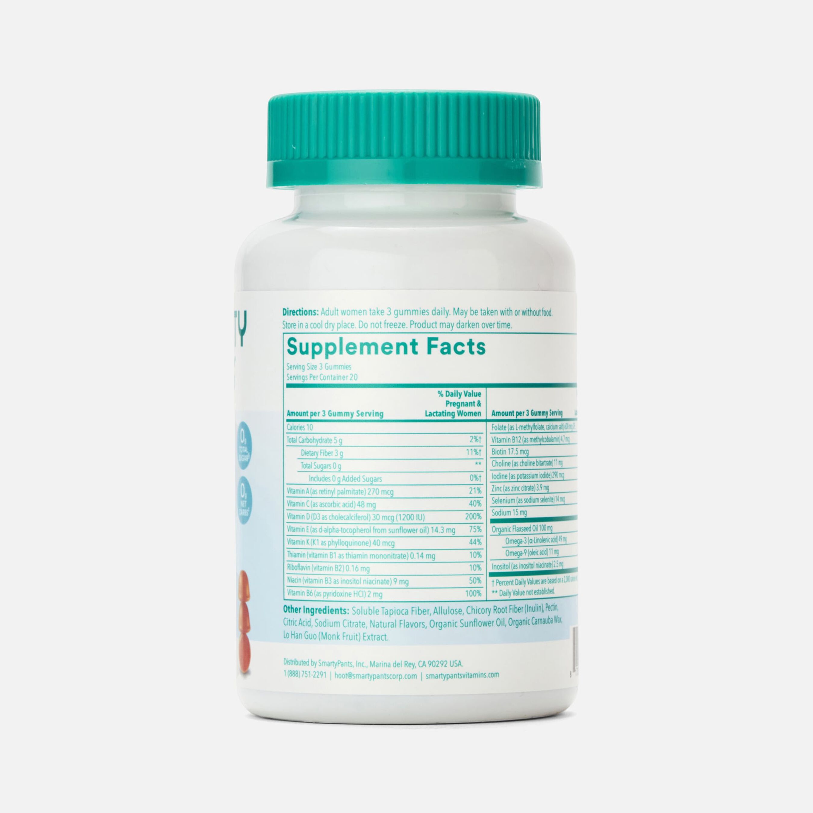 FSA Eligible SmartyPants Sugar Free Prenatal Multi & Omegas Gummies, 60