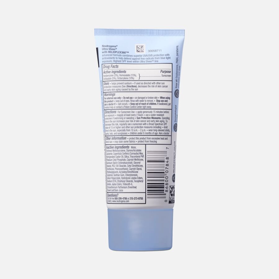 Neutrogena Ultra Sheer Dry-Touch Sunscreen Max SPF 100+, 3 oz. Tube, , large image number 1