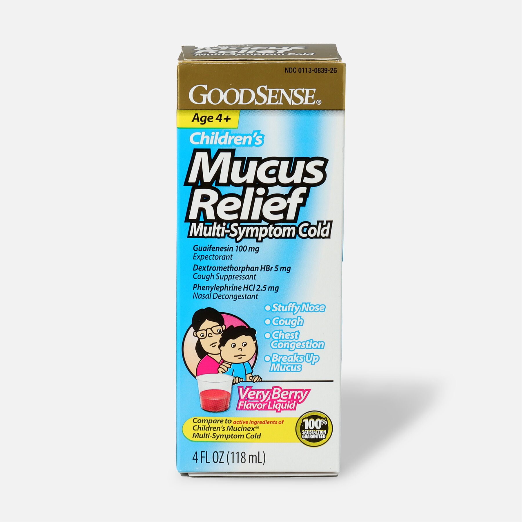 GoodSense® Children's Mucus Relief MultiSymptom Berry Flavor, 4 fl oz