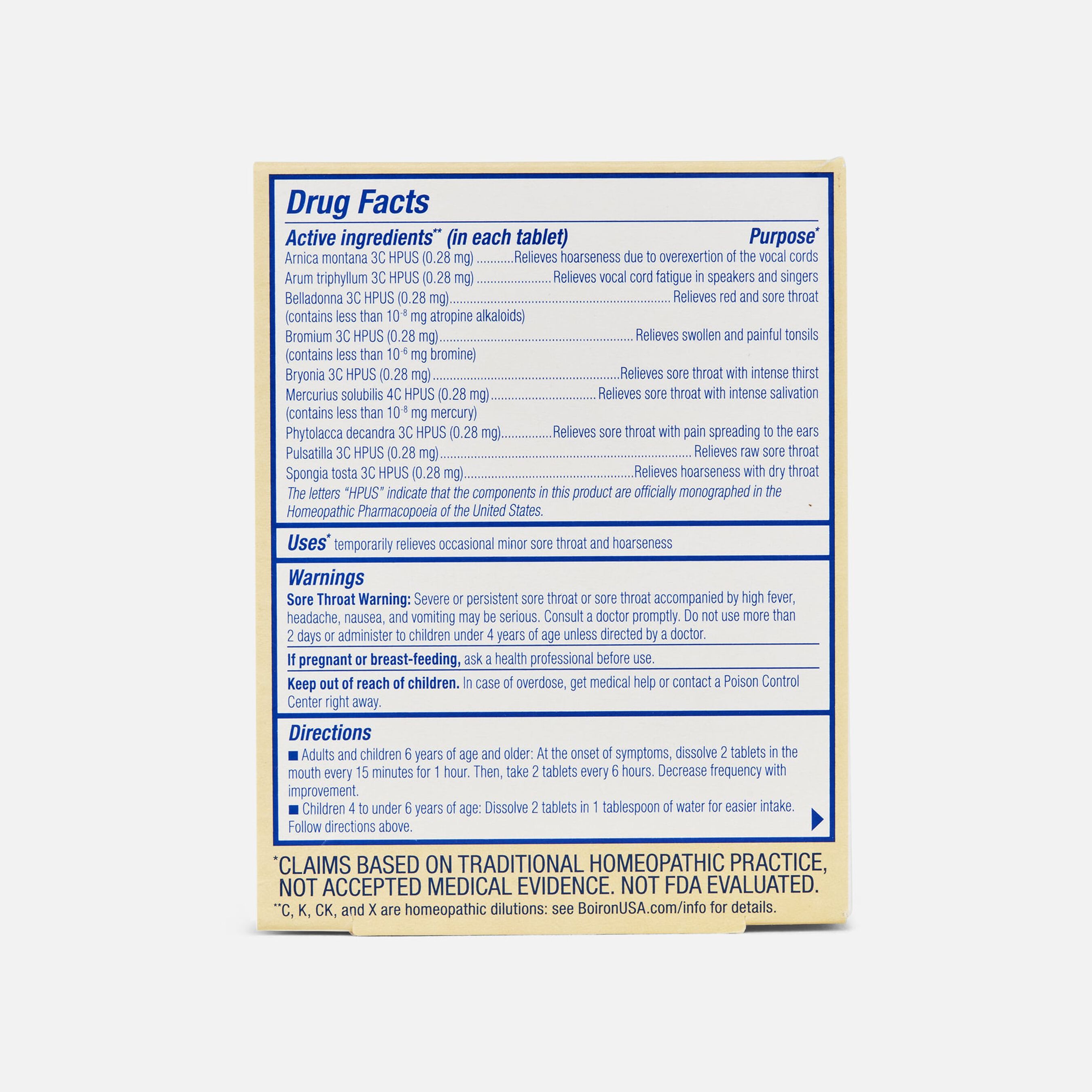 FSA Eligible Boiron ThroatCalm Sore Throat Relief Tablets 60 Ct FSA FSA Eligible Boiron ThroatCalm Sore Throat Relief Tablets 60 Ct FSA