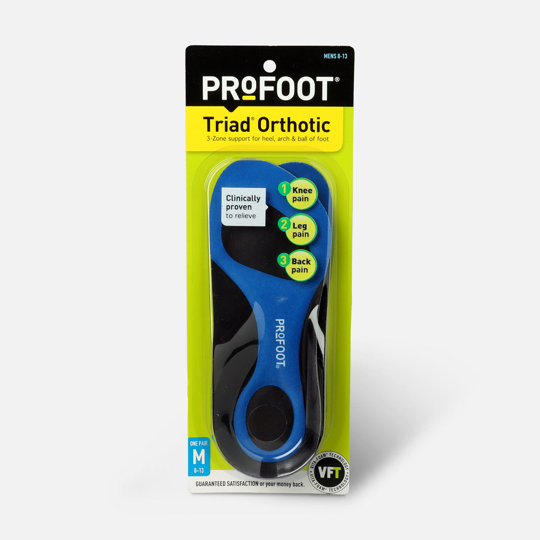 FSA Eligible Profoot Triad Orthotic Insoles for Men, 1 pair FSA Store