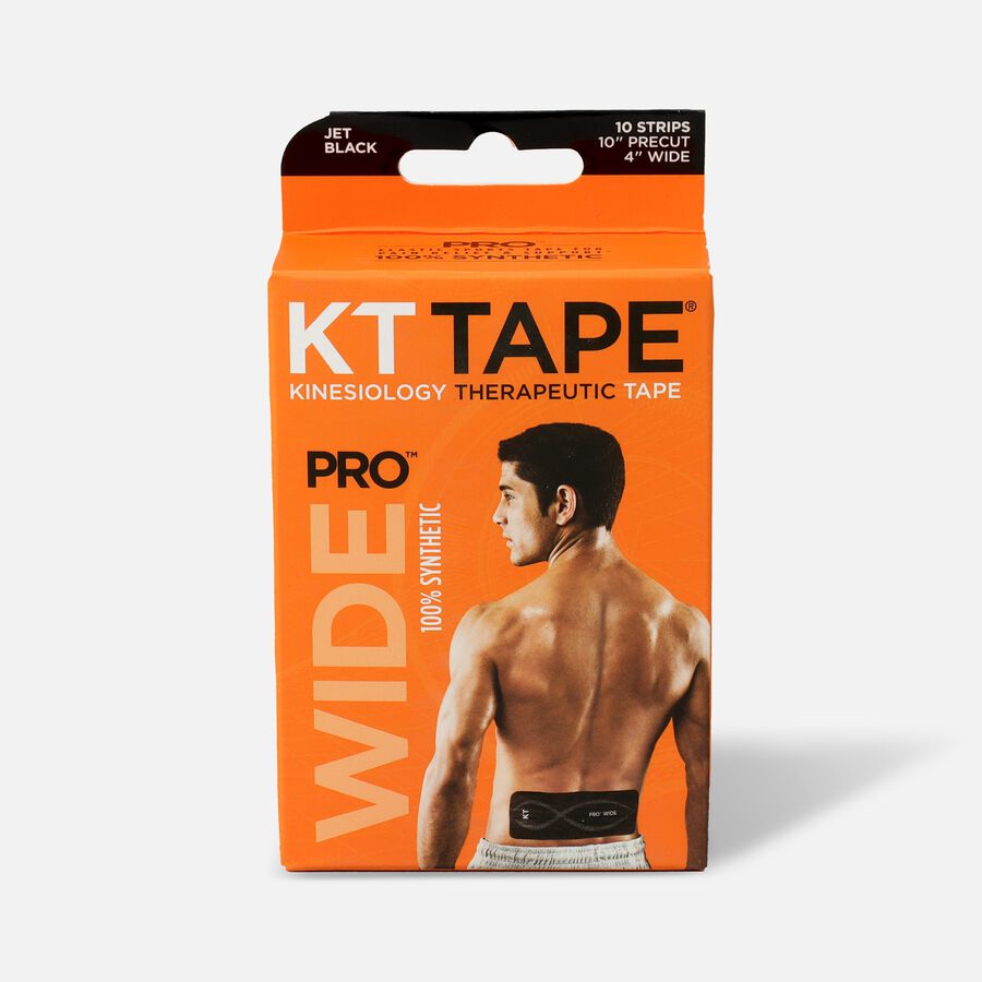KT Tape PRO Wide, 4" x 10", Black, 10 ct