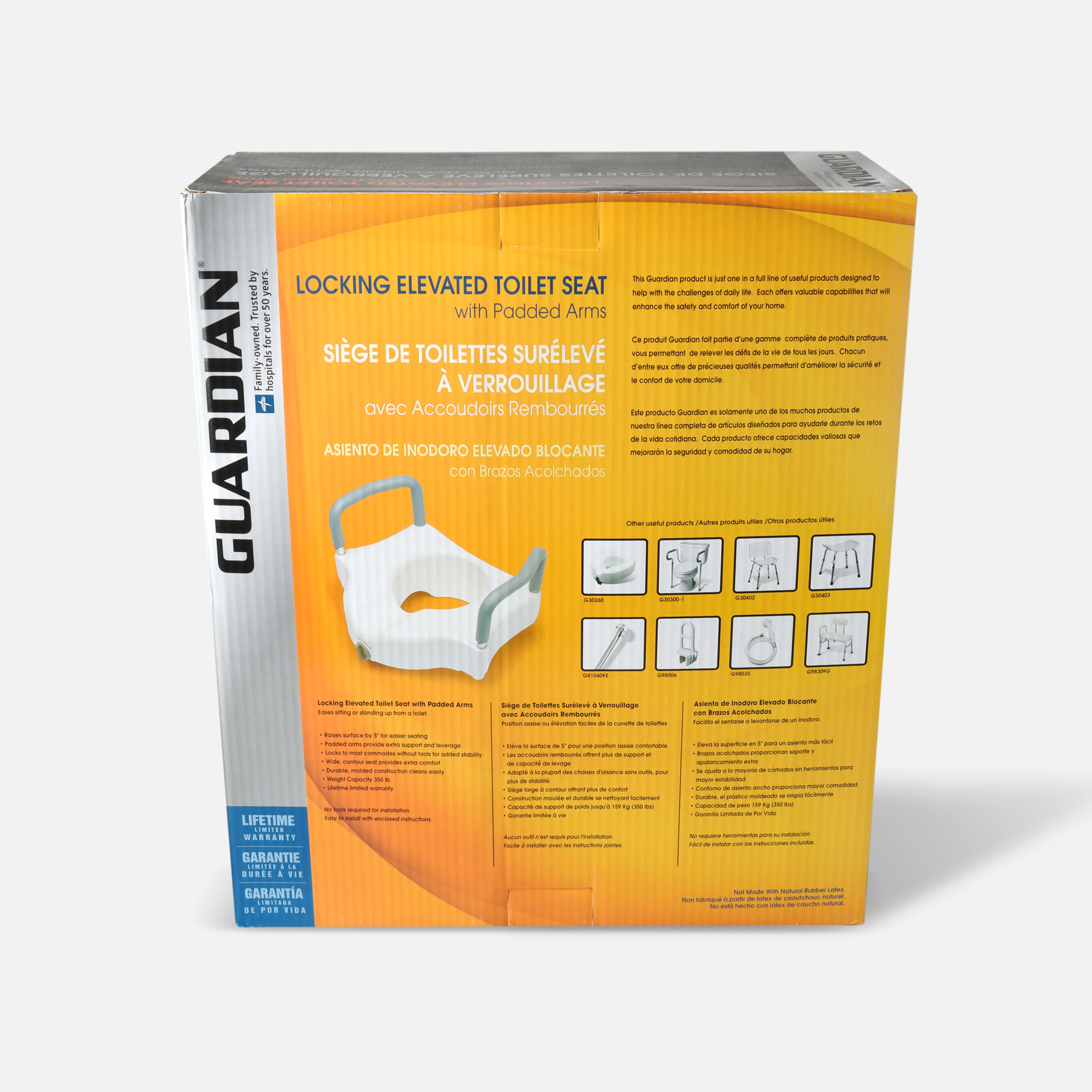 Guardian Locking Raised Toilet Seat with Arms