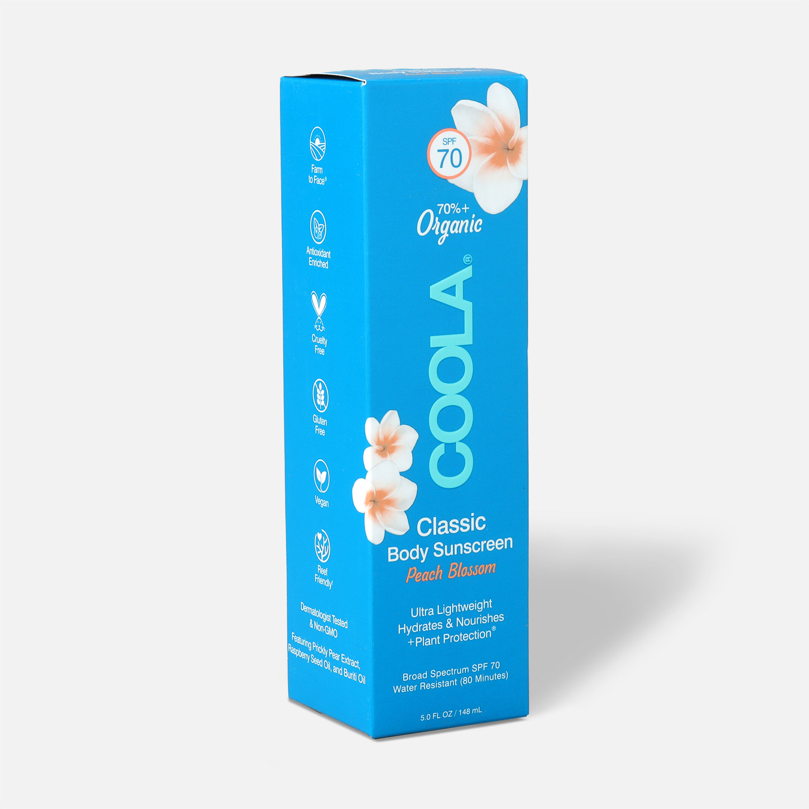 Coola Classic Body Organic Sunscreen Lotion SPF 70 Peach Blossom, 5 oz.