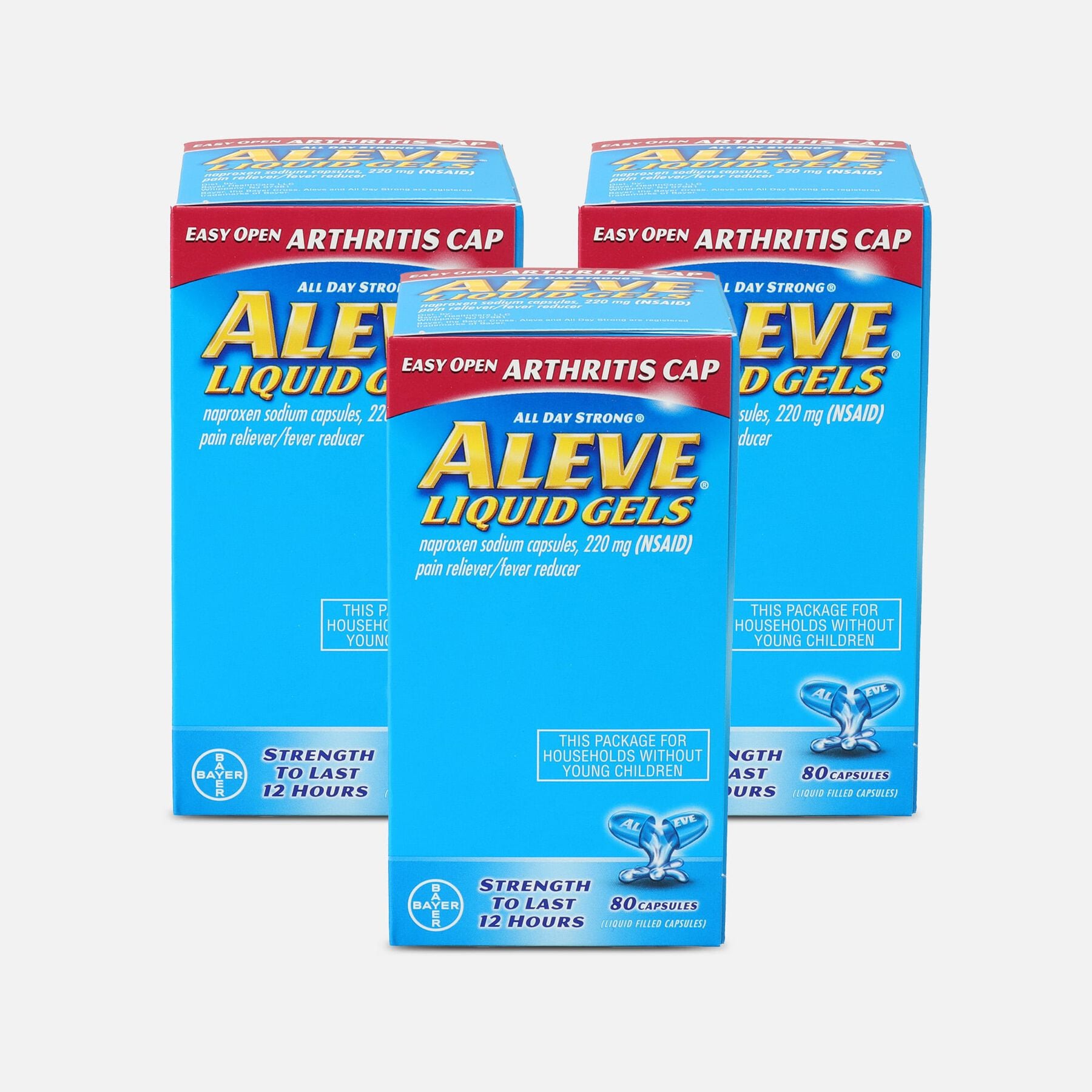 FSA Eligible Aleve Arthritis Liquid Gels, Easy Open Cap, 80 ct. (3-Pack ...