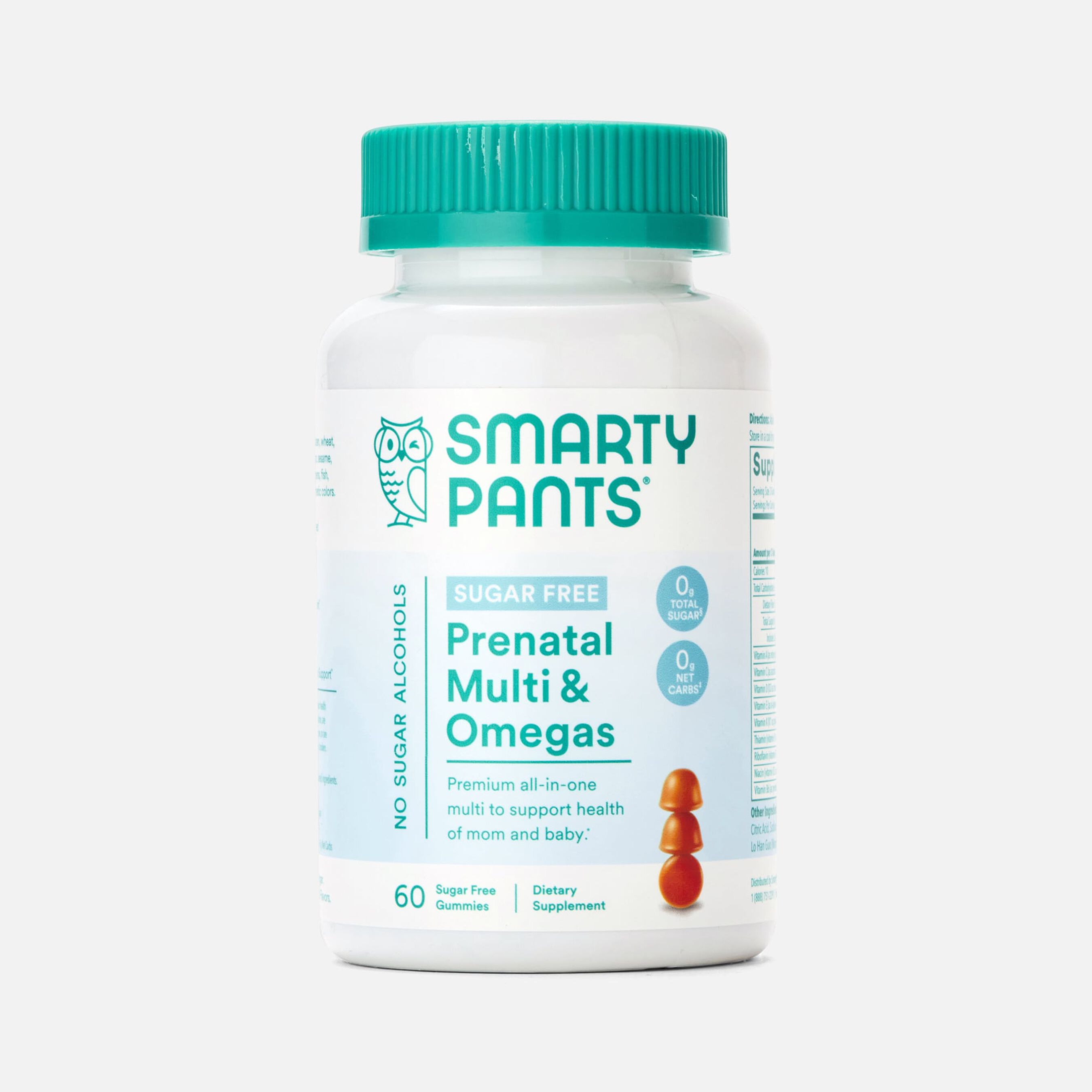 FSA Eligible SmartyPants Sugar Free Prenatal Multi & Omegas Gummies, 60