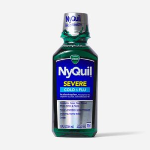 Vicks NyQuil Severe Cold and Flu Liquid, 12 oz.