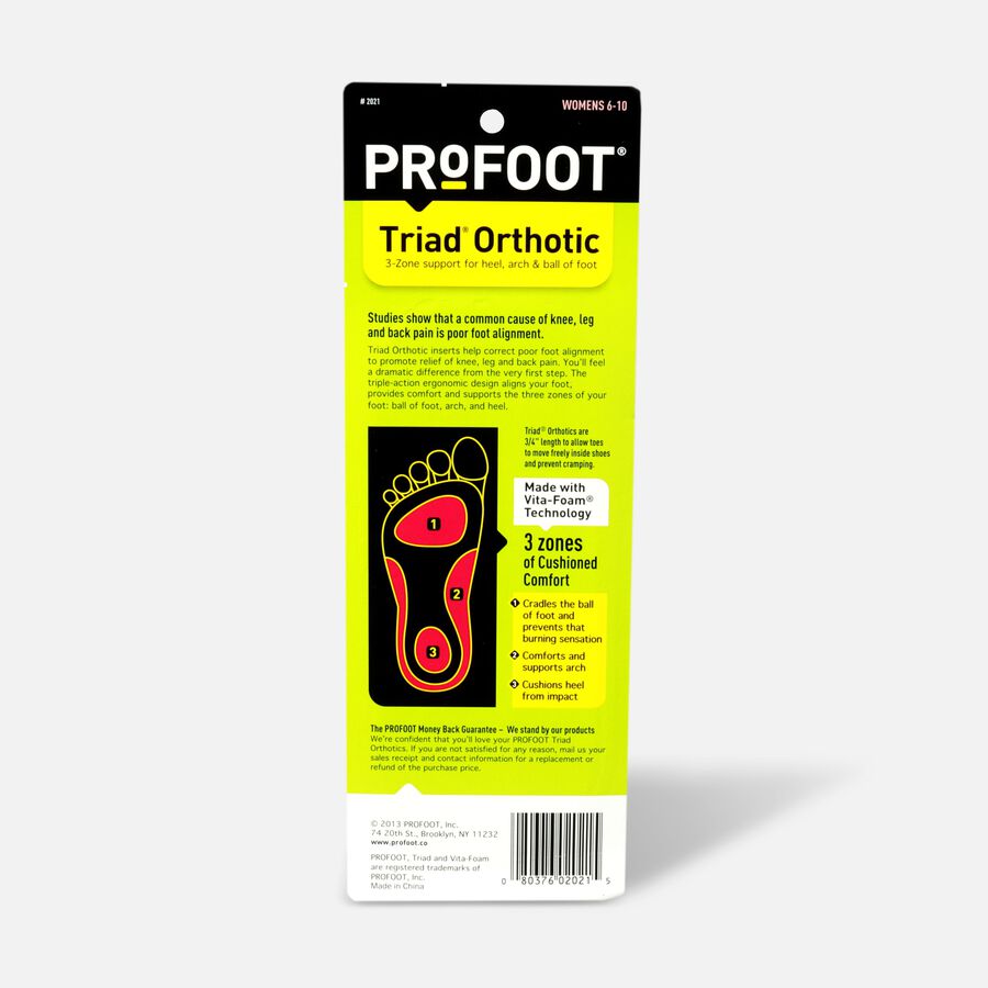 Profoot Triad Orthotic Insoles for Women, 1 pair, , large image number 1