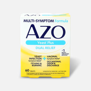 AZO Yeast, Natural Symptom Prevention & Relief, 400 mg, Tablets, 60 ct.