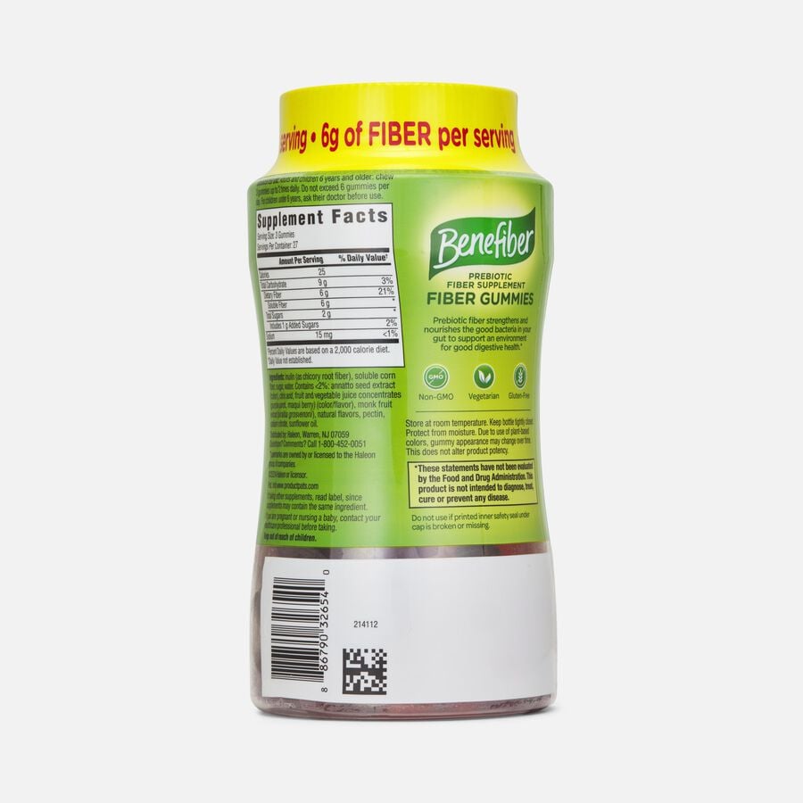 Benefiber Prebiotic Fiber Supplement Gummies for Digestive Health, Assorted Fruit, 81 ct., , large image number 1