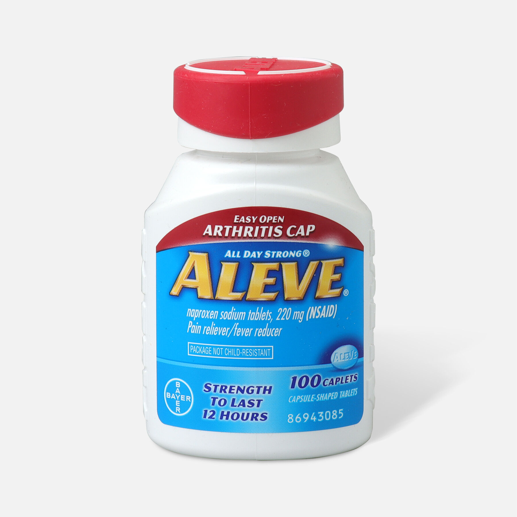 Aleve Pain Reliever, Fever Reducer, 220mg Tablets, Easy Open Cap