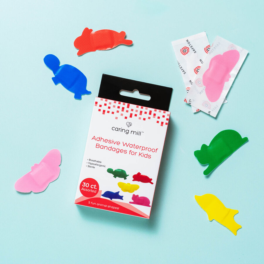Caring Mill&trade; Adhesive Waterproof Bandages for Kids, Animal Shapes, 30 ct., , large image number 3