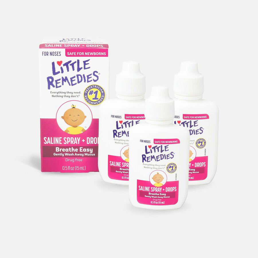 Little Remedies For Noses Saline Spray, .5 oz. (3-Pack), , large image number 0