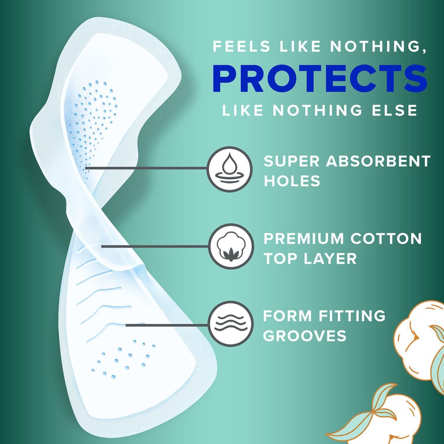 Always Pure Cotton with FlexFoam Pads for Women Size 5 Extra Heavy Overnight Absorbency, with Wings, 18 ct., , large image number 2