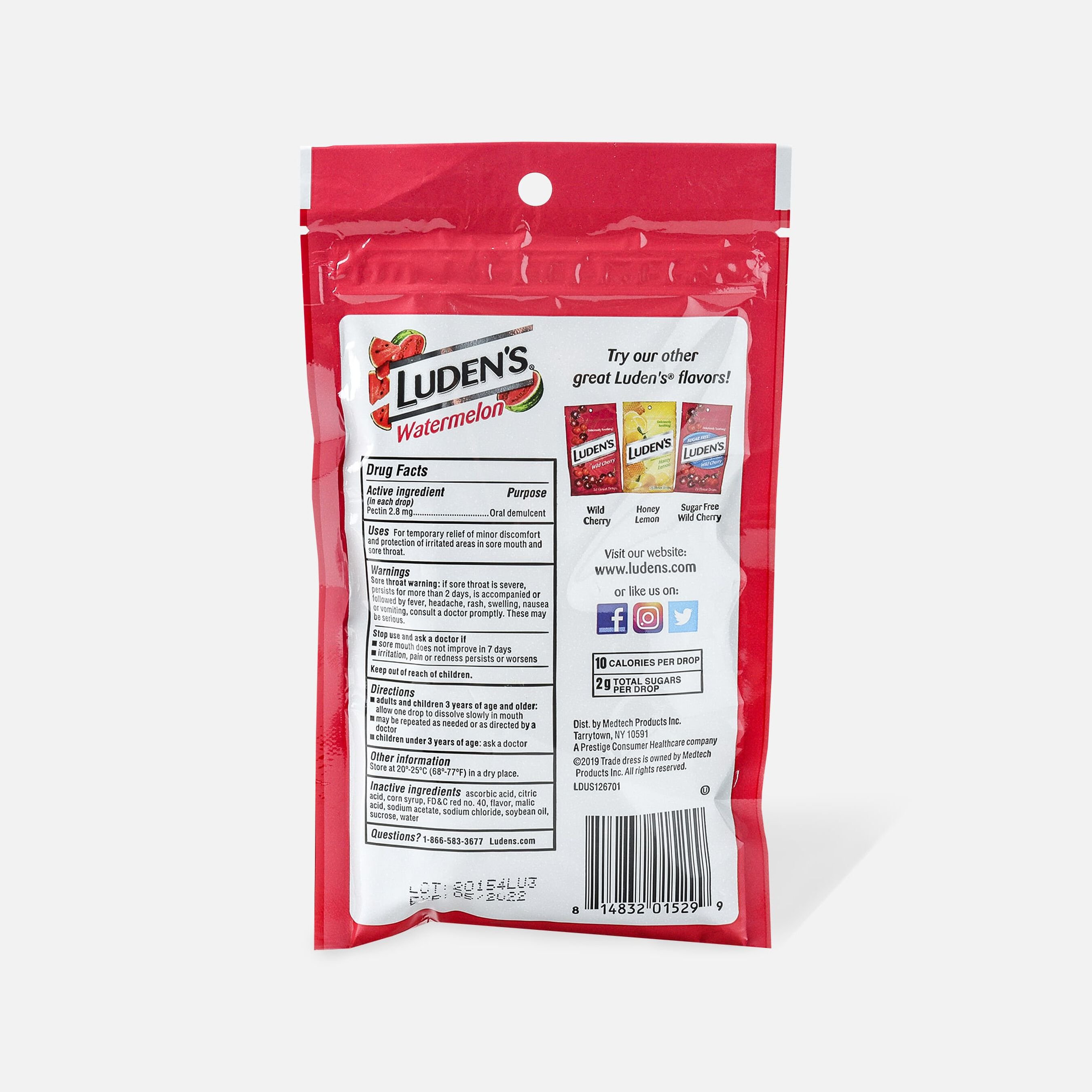 Luden's Watermelon Throat Drops, 25 ct.