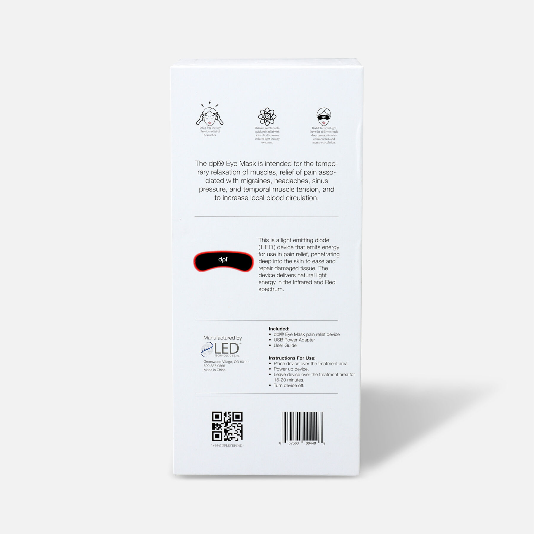 FSA Eligible dpl LED Pain Relief Eye Mask FSA Store