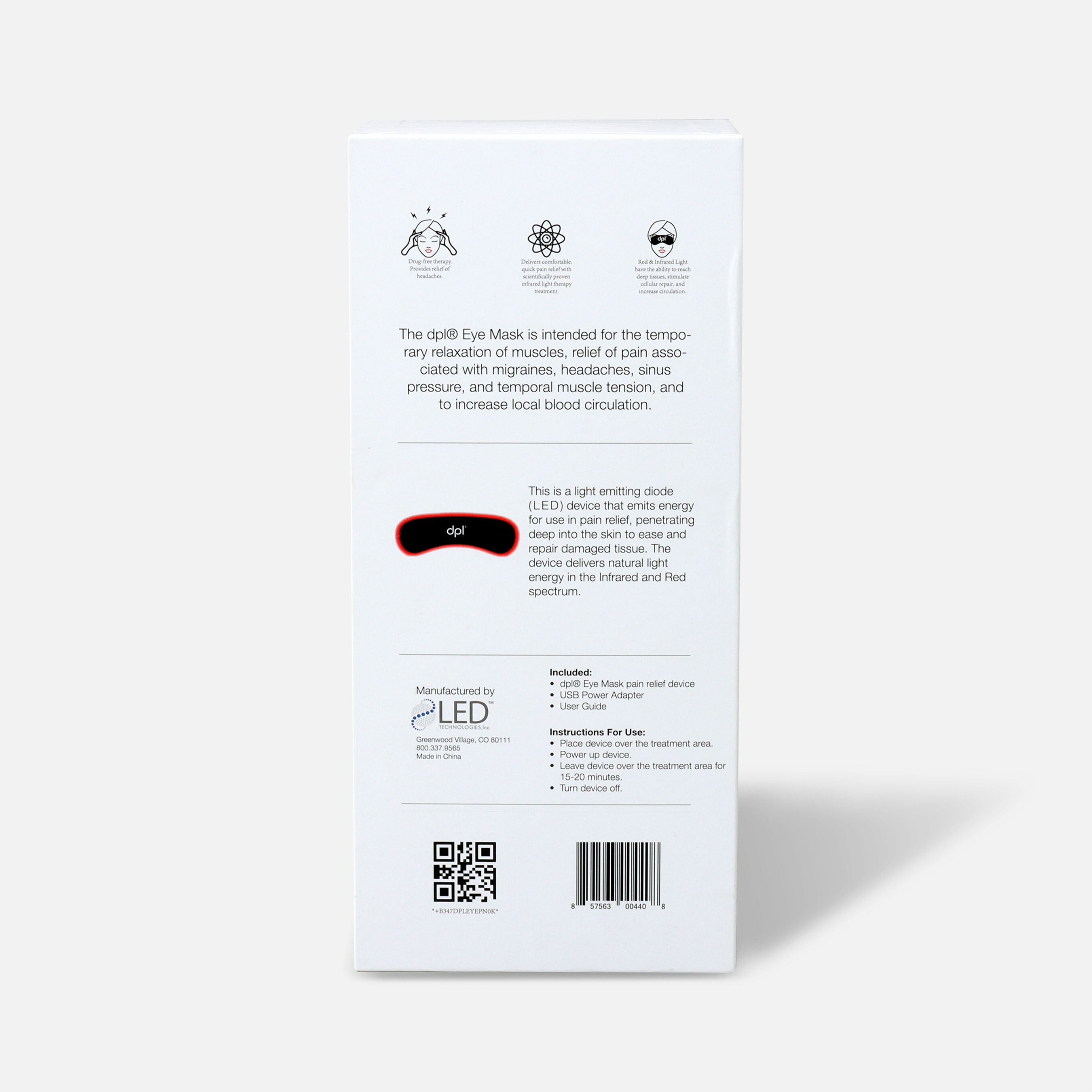 FSA Eligible dpl LED Pain Relief Eye Mask FSA Store