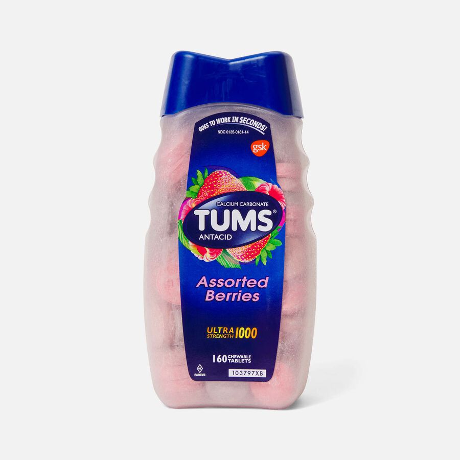 TUMS Ultra Strength Chewable Antacid Tablets, Assorted Berries, 160 ct., , large image number 0