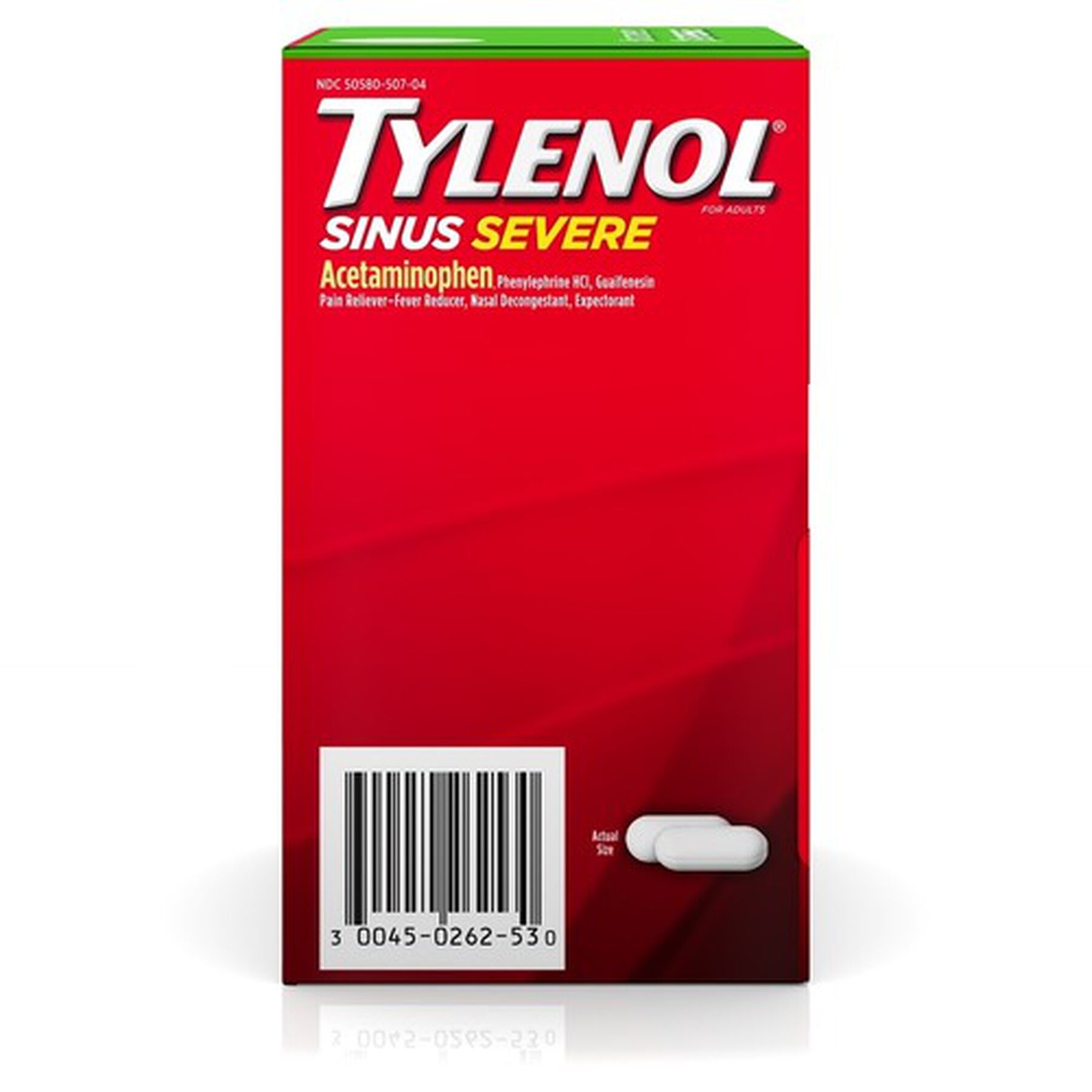 Tylenol Sinus Severe NonDrowsy Daytime Caplets, 50 Packs of 2 ct