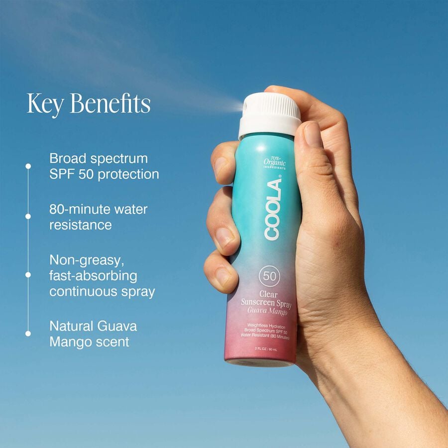 COOLA Classic Body Organic Sunscreen Spray SPF 50 Guava Mango - Travel Size, , large image number 2