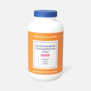 Vitamin Shoppe Glucosamine Chondroitin With MSM, Raspberry Chewable Wafers, 120 ct.