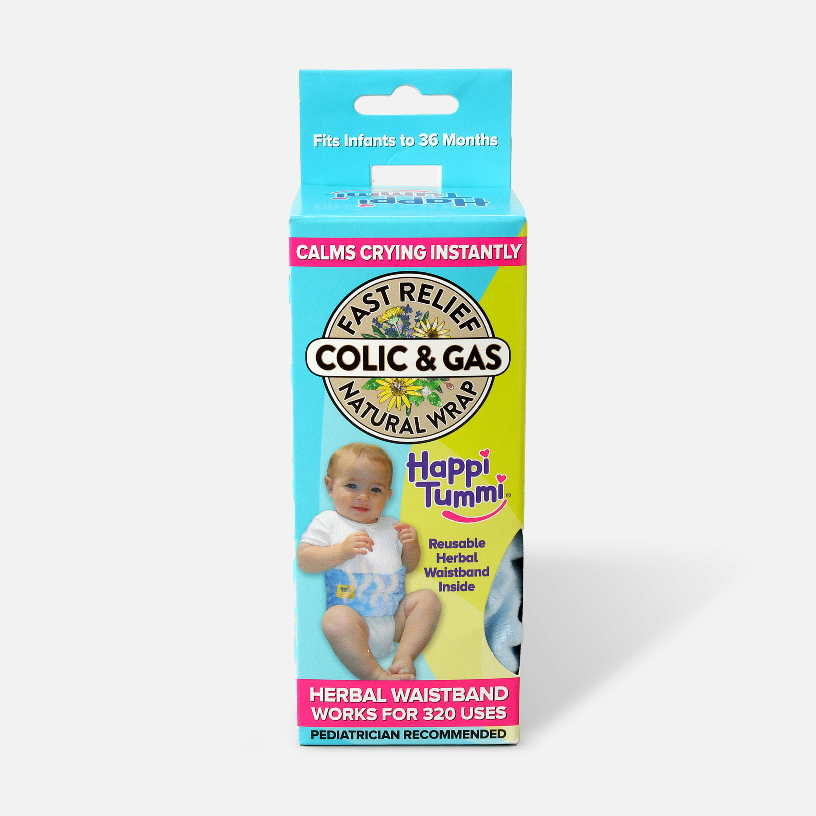 Happi Tummi Colic and Gas Relief Herbal Waistband, Minky Dot
