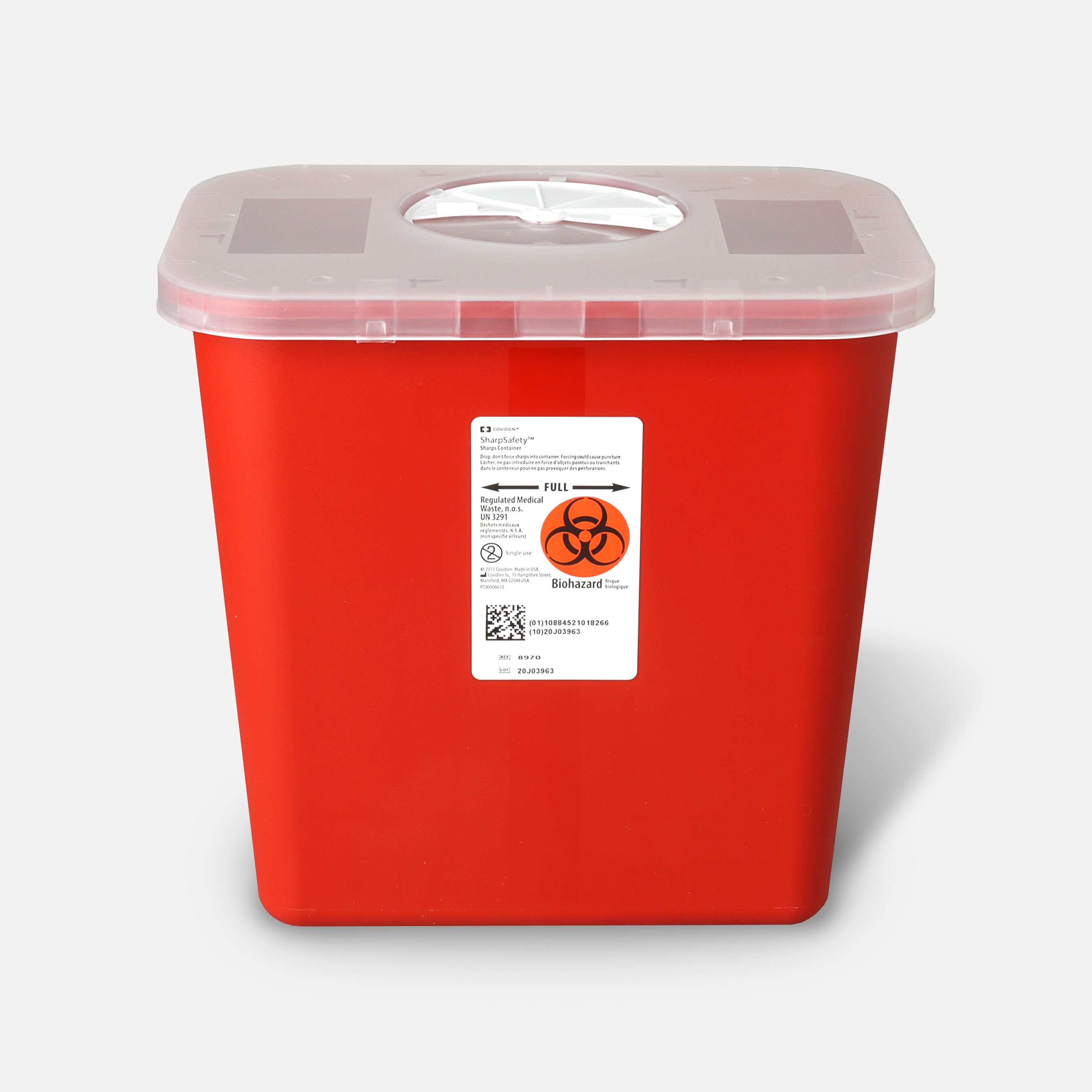 FSA Eligible Transportable Sharps Container 2 gal., Transparent Red