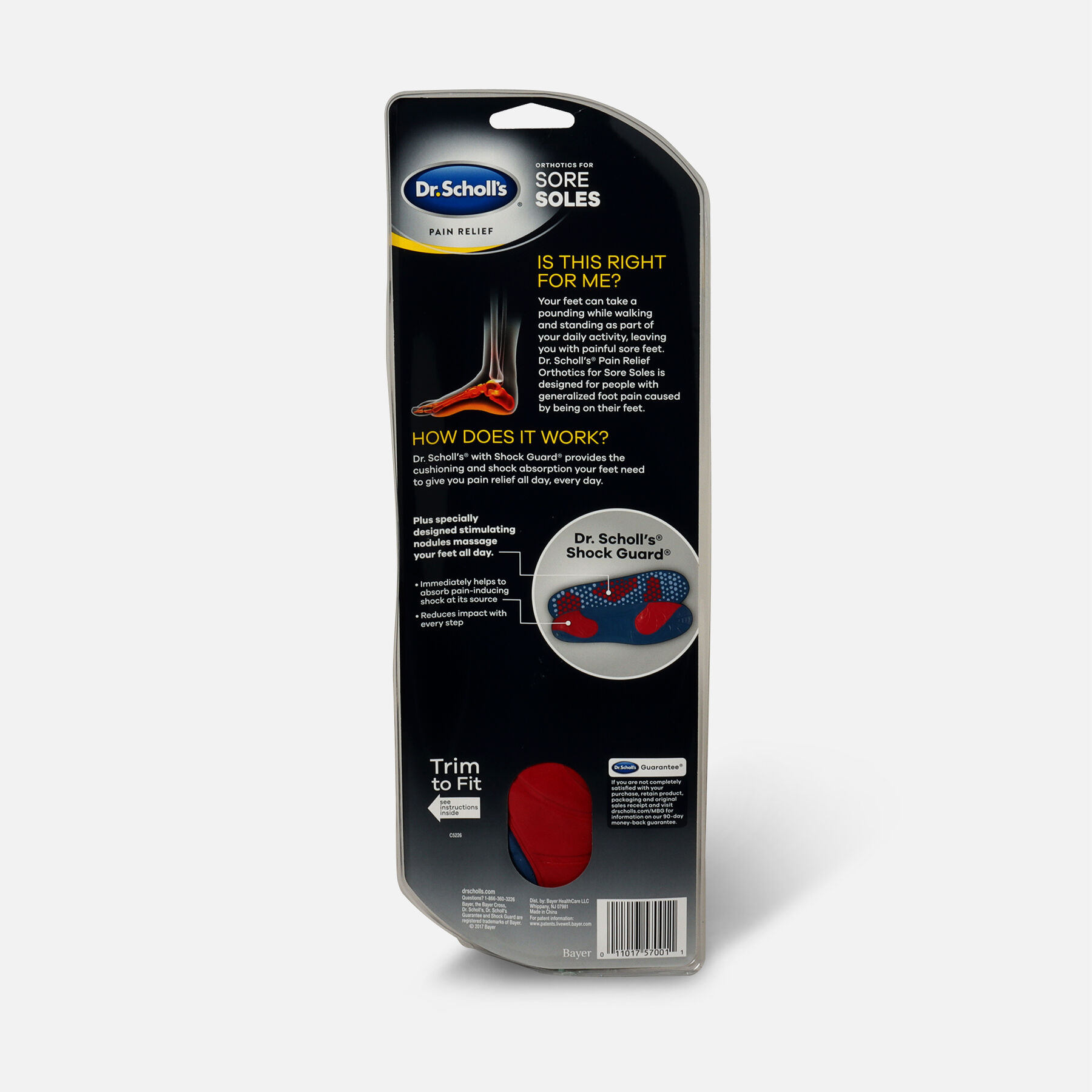 dr scholl's sore soles pain relief orthotics