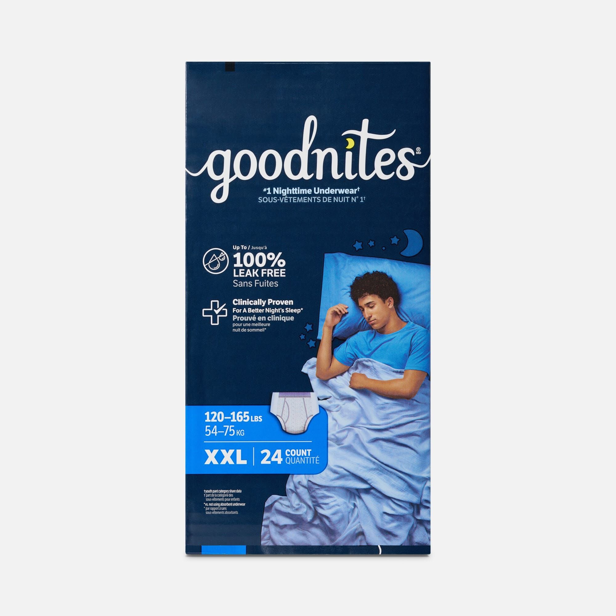 Goodnites XXL(43-64kg) 男女セット (16枚) Goodnites® Boys' Nighttime Bedwetting Underwear, XXL (120-165 lbs